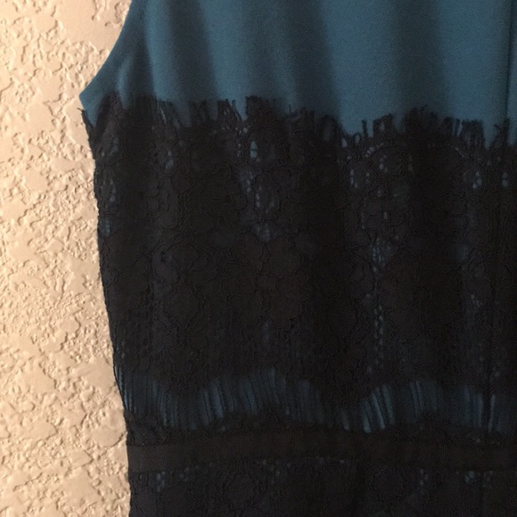 5/$25 | LOFT Aqua and Black Lace Dress - Picture 5 of 7